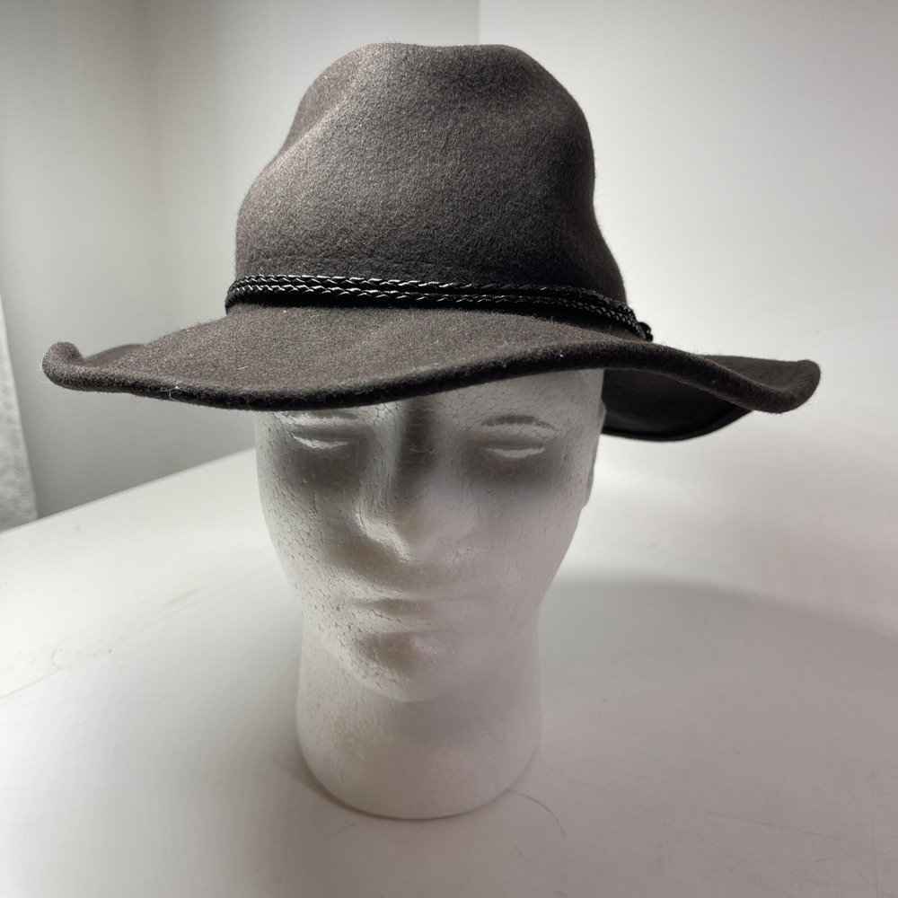 DOUBLE S Omaha Crushable  100% Wool Brown Hat Pre Owned Comfort Felt M